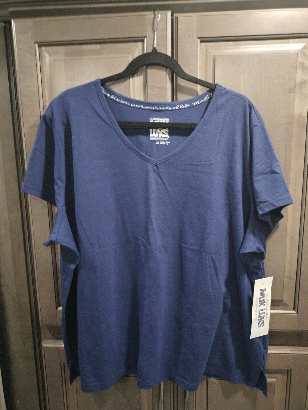 Muk Luks Navy V-Neck Shirt